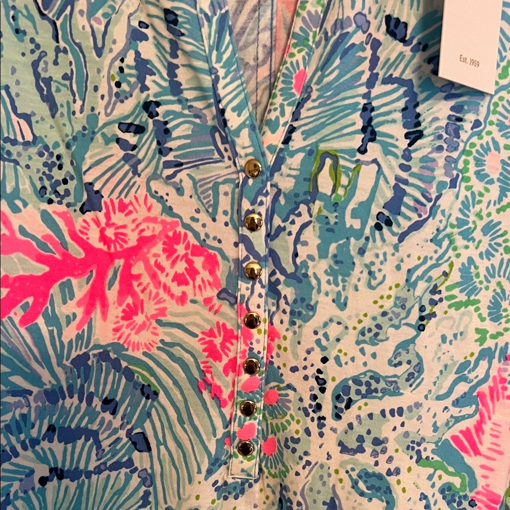 Lilly Pulitzer Coral Reef Print Shift Dress - Blue, Pink, Green - Picture 4 of 4